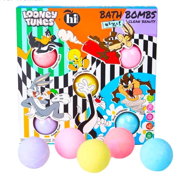 Hi Peach Layne & Looney Tunes Bath Bomb Set. Clean Beauty Includes 5 Bath Bombs. - Picture 1 of 2